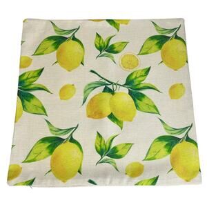 NEW Lemon PILLOW COVER 17x17" Lemon Tree Fruits Burlap Zipper Throw Pillow Case